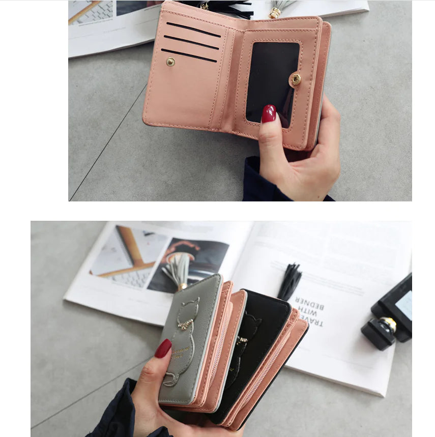 Kitty Charm Leather Wallet