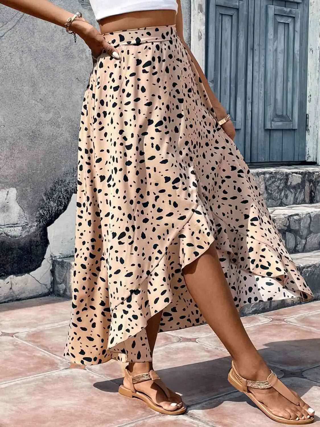 Flirty Ruffle Print Skirt