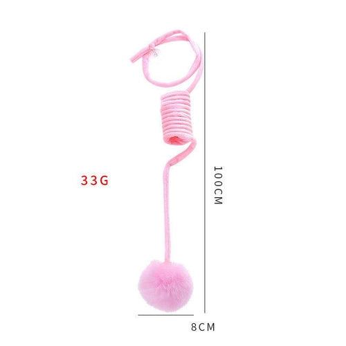 Interactive Plush Cat Toy With Self-Hi Sucker And Spring Rabbit Hair