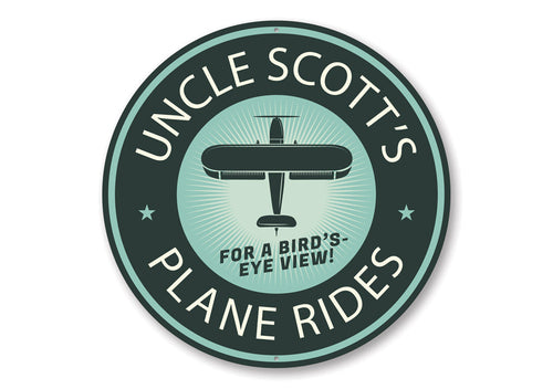 Plane Rides Bird's Eye View Hangar Sign