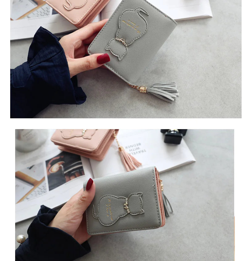 Kitty Charm Leather Wallet
