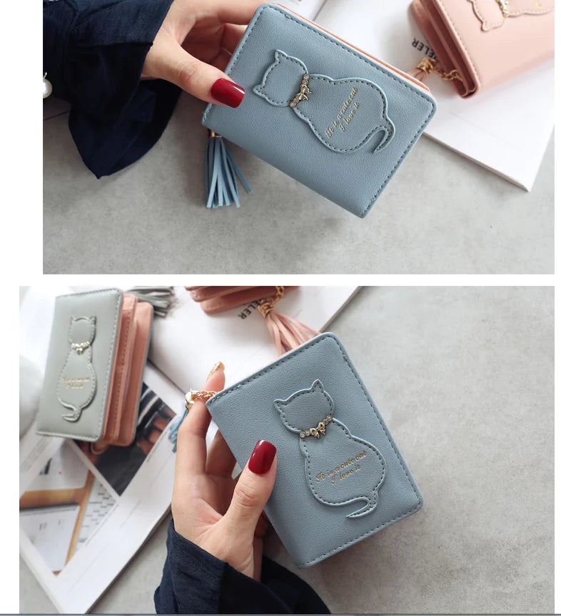 Kitty Charm Leather Wallet