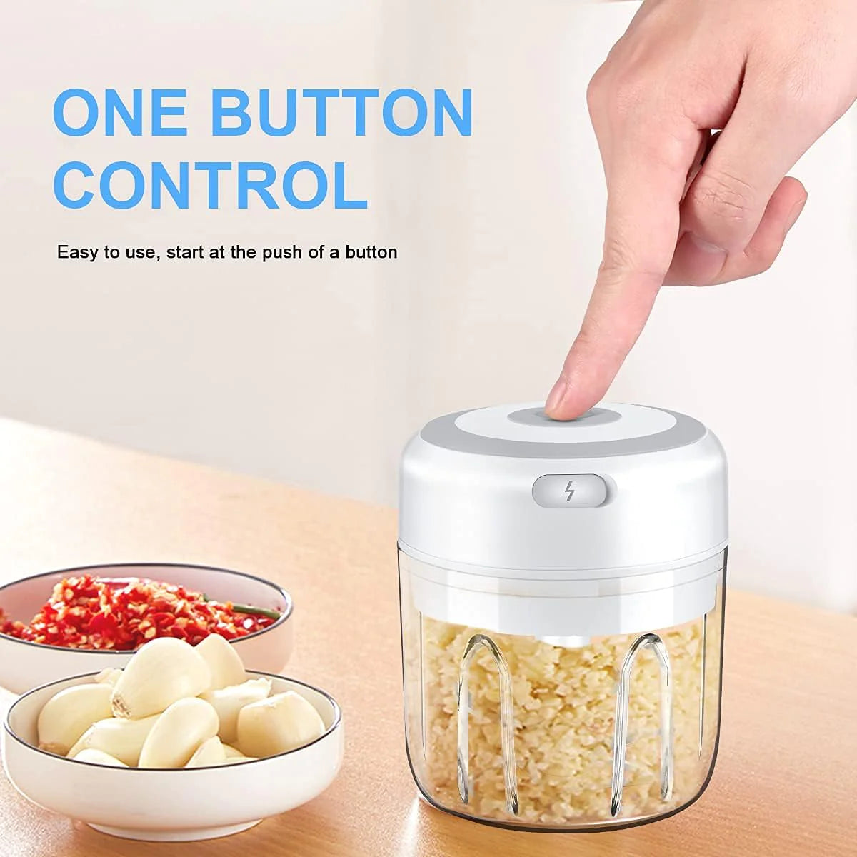 Compact Electric Garlic Chopper 300ML