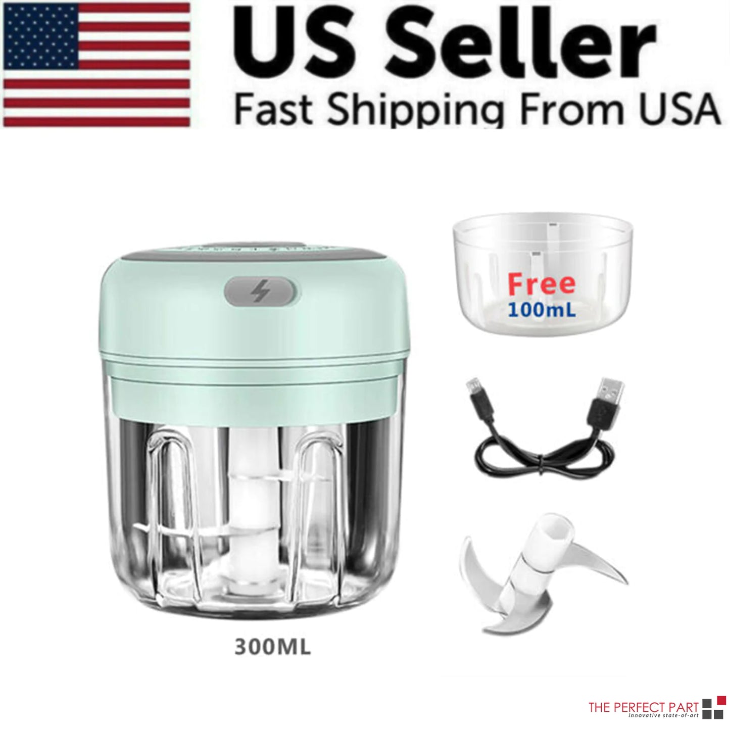 Compact Electric Garlic Chopper 300ML