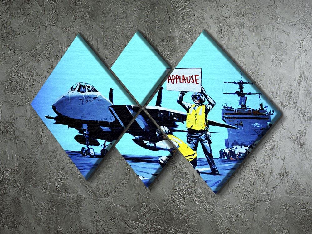 Banksy Aircraft Carrier Applause 4 Square Multi Panel Canvas