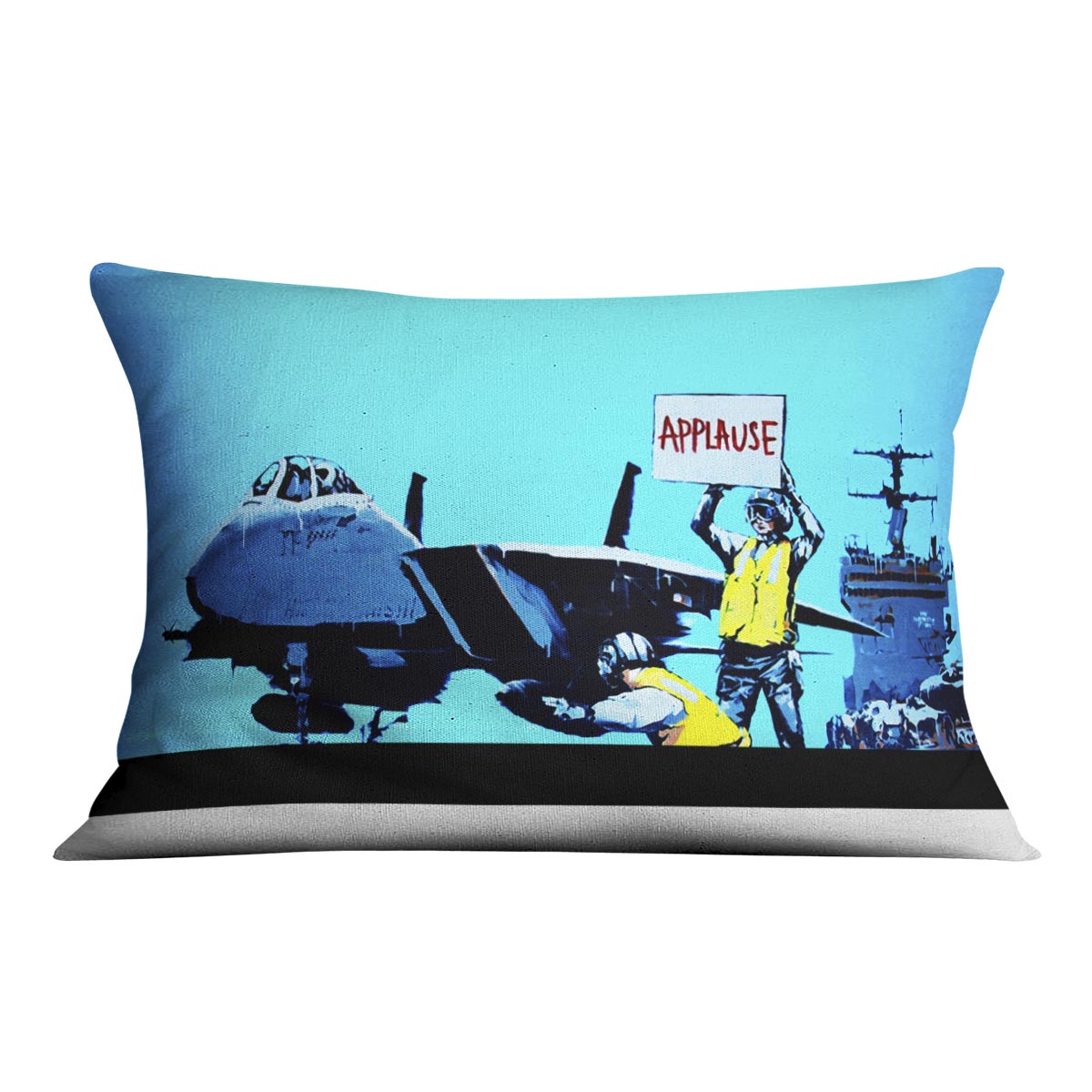 Banksy Aircraft Carrier Applause Cushion