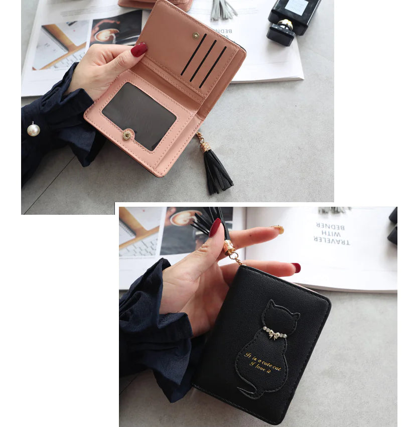 Kitty Charm Leather Wallet