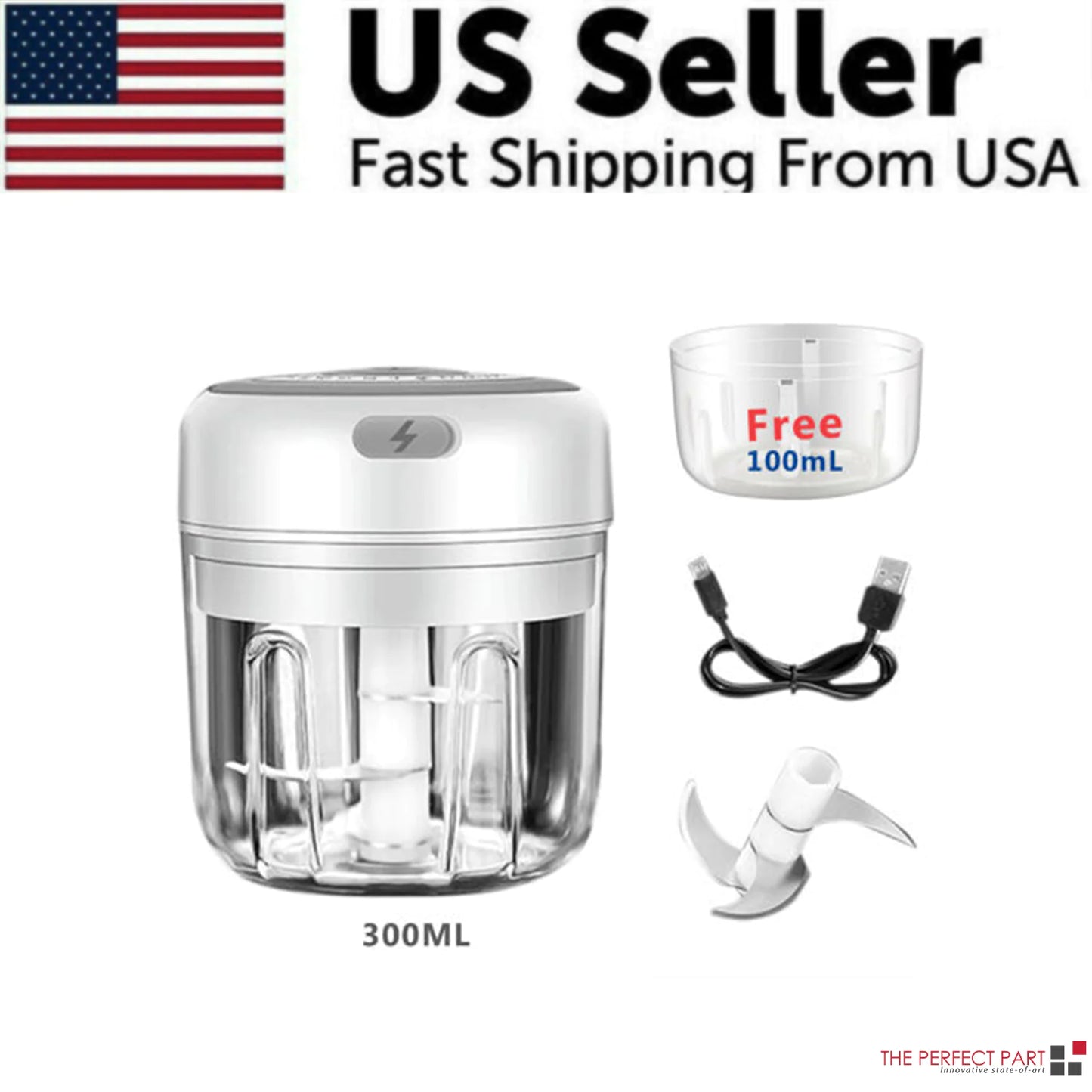 Compact Electric Garlic Chopper 300ML