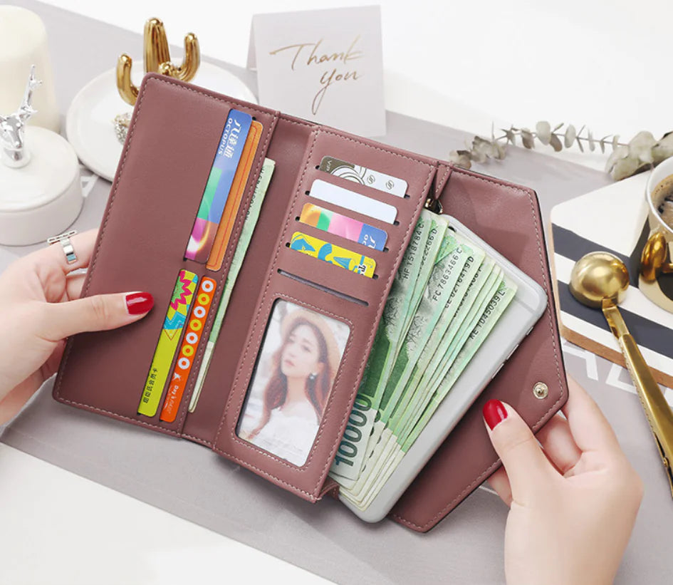 Women's Suede Envelope Wallet and Purse