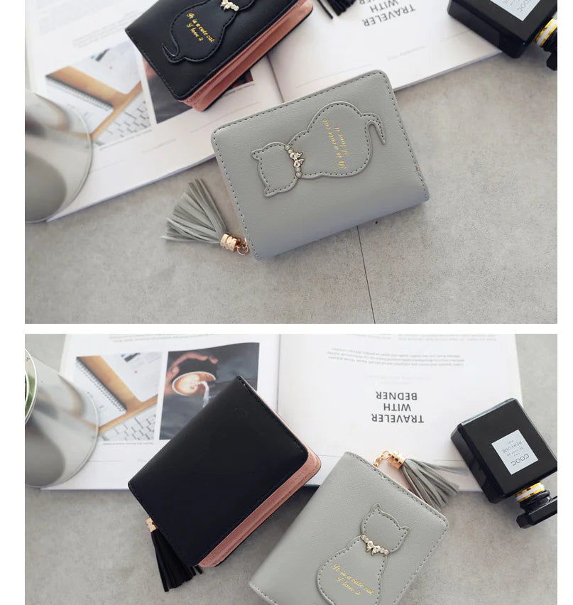 Kitty Charm Leather Wallet