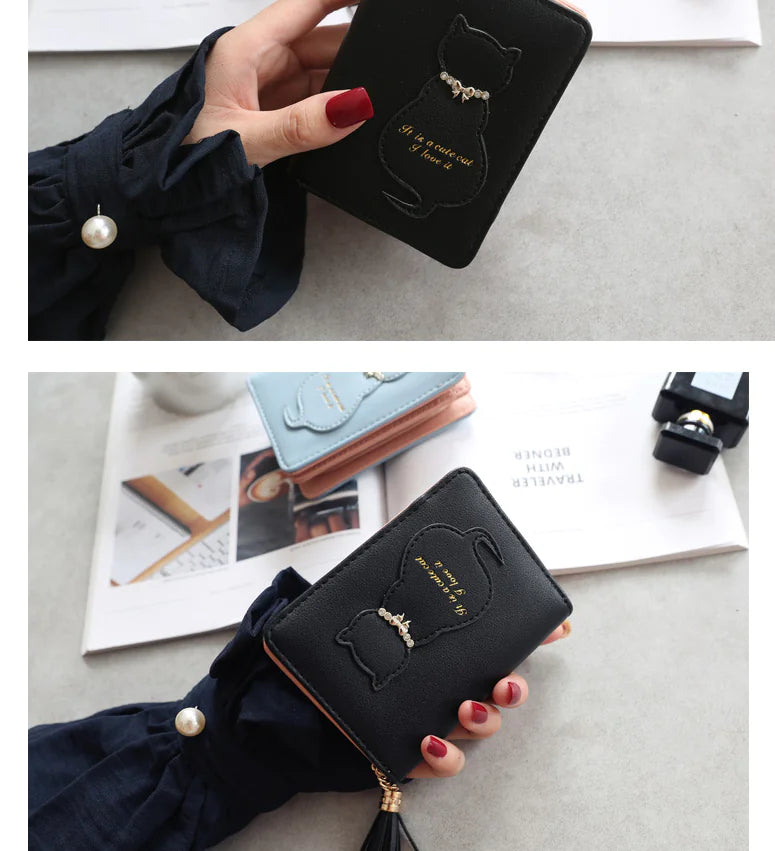 Kitty Charm Leather Wallet