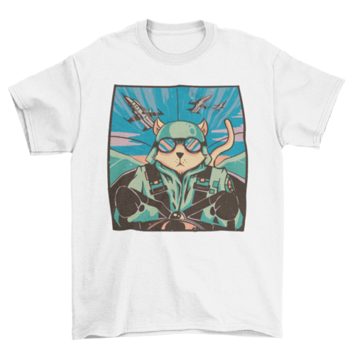 Cat pilot t-shirt