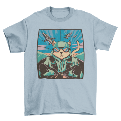 Cat pilot t-shirt