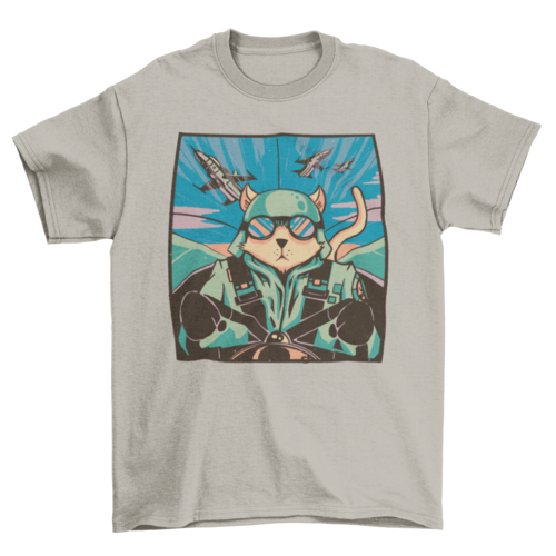 Cat pilot t-shirt