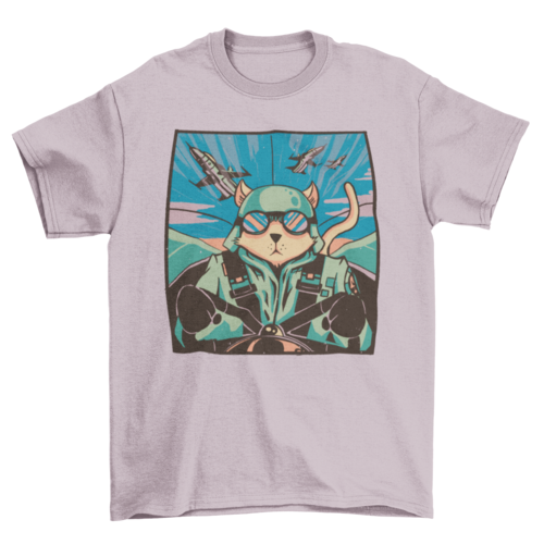 Cat pilot t-shirt