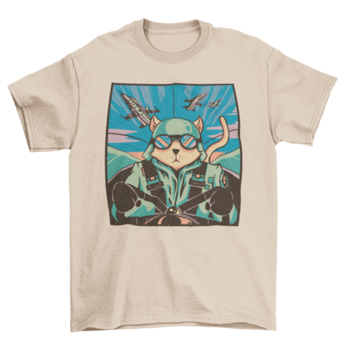 Cat pilot t-shirt