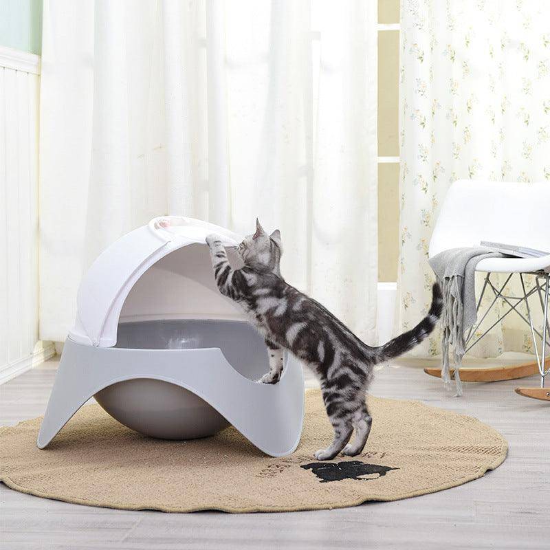 Snowy Space Pod Cat Litter Box