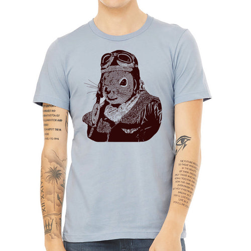 Flying Squirrel Pilot T-shirt, Funny Animal Design, Vintage Aviation