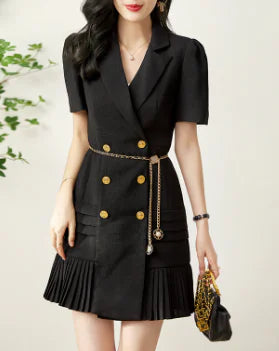Elegant Pleated Midi Dress