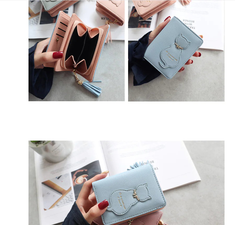 Kitty Charm Leather Wallet