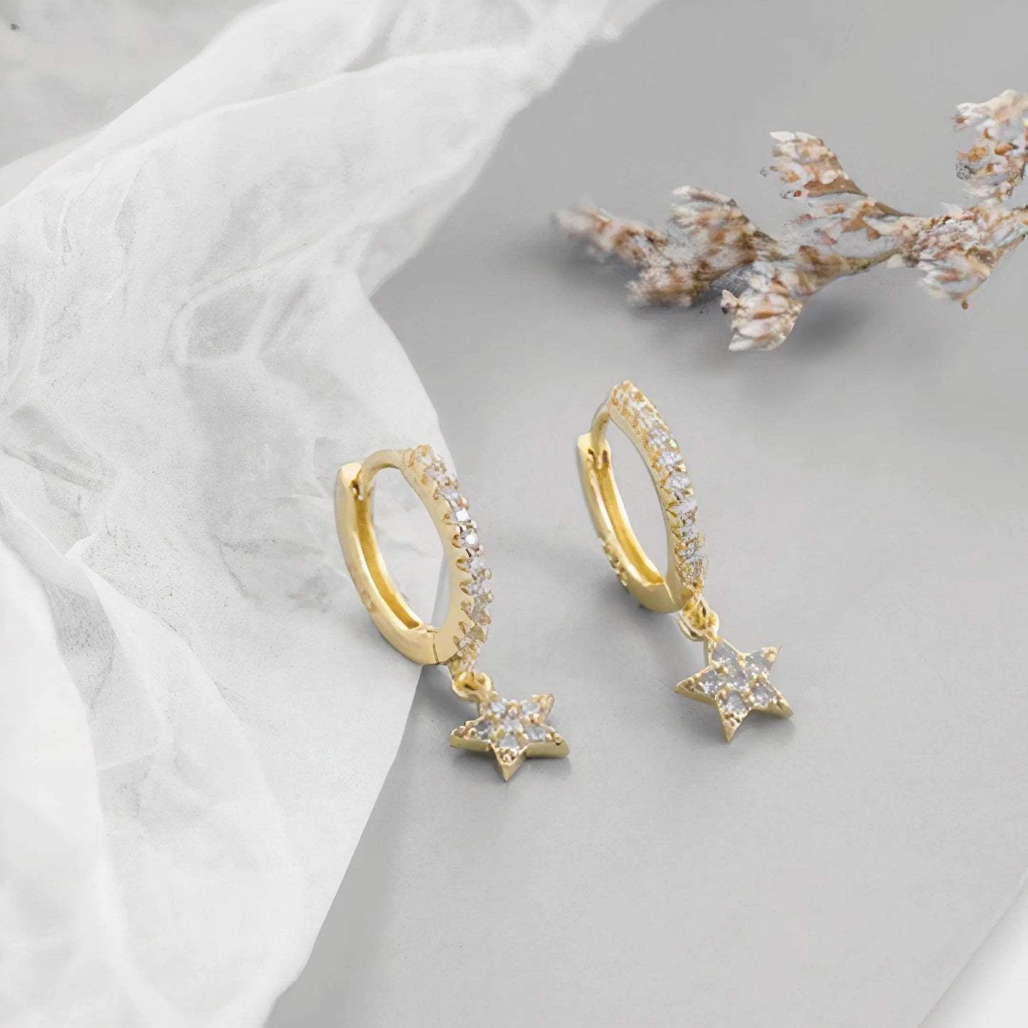 Sparkle Star Hoops