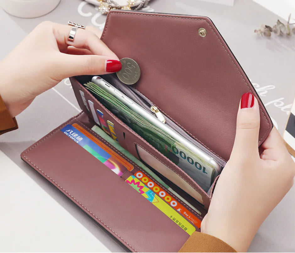 Women's Suede Envelope Wallet and Purse