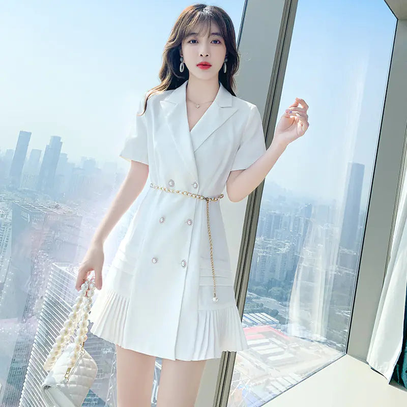 Elegant Pleated Midi Dress