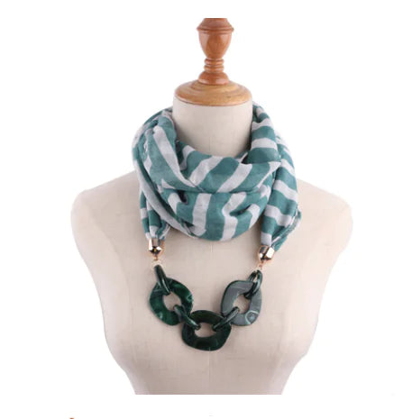 Chain Adorned Fashion Scarf