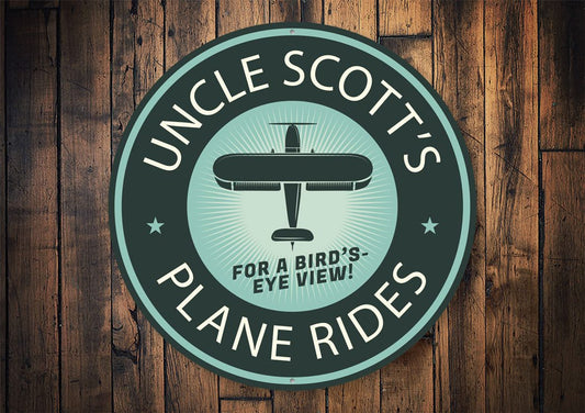 Plane Rides Bird's Eye View Hangar Sign