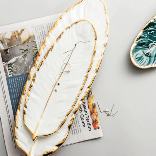 Golden Rim Leaf Tray