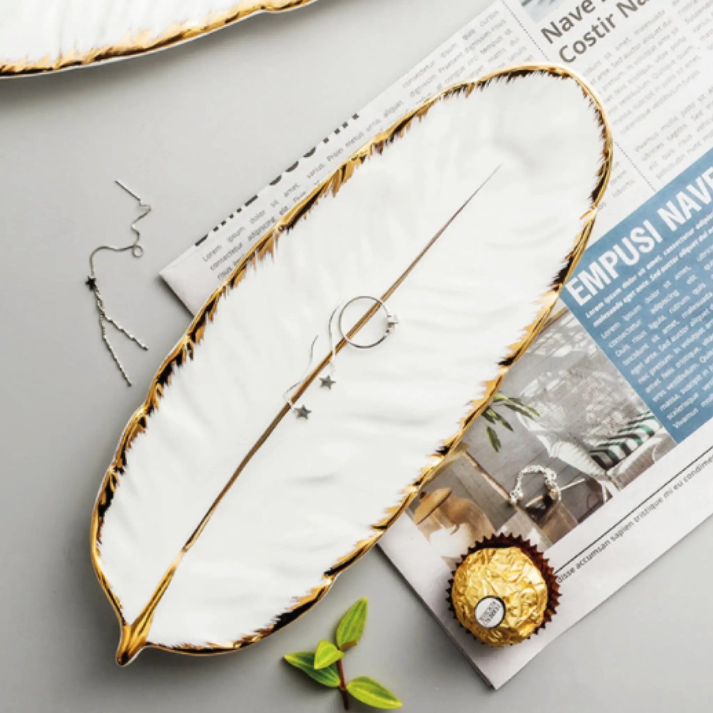 Golden Rim Leaf Tray