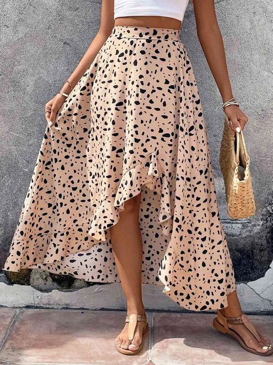 Flirty Ruffle Print Skirt