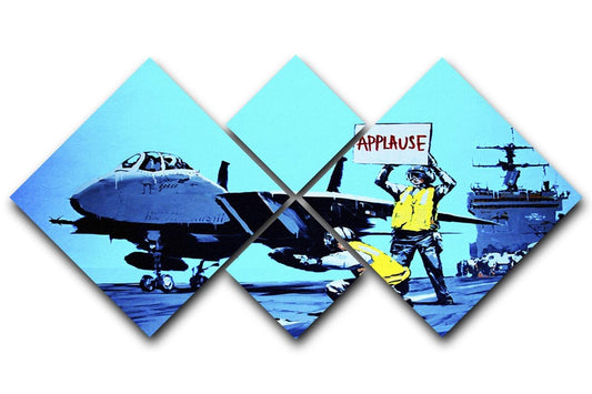 Banksy Aircraft Carrier Applause 4 Square Multi Panel Canvas