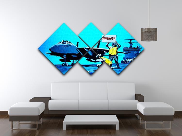 Banksy Aircraft Carrier Applause 4 Square Multi Panel Canvas
