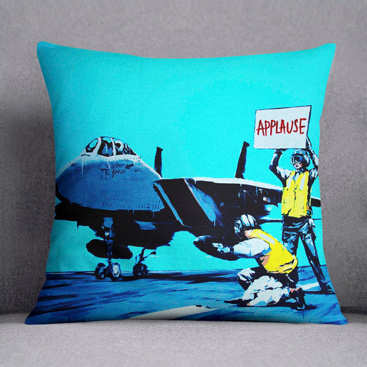 Banksy Aircraft Carrier Applause Cushion
