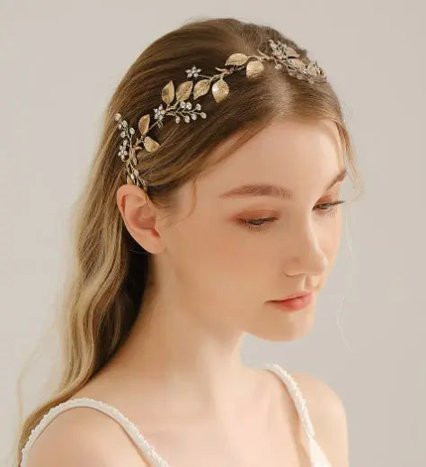 Elegant Leaf Lace Bridal Headband
