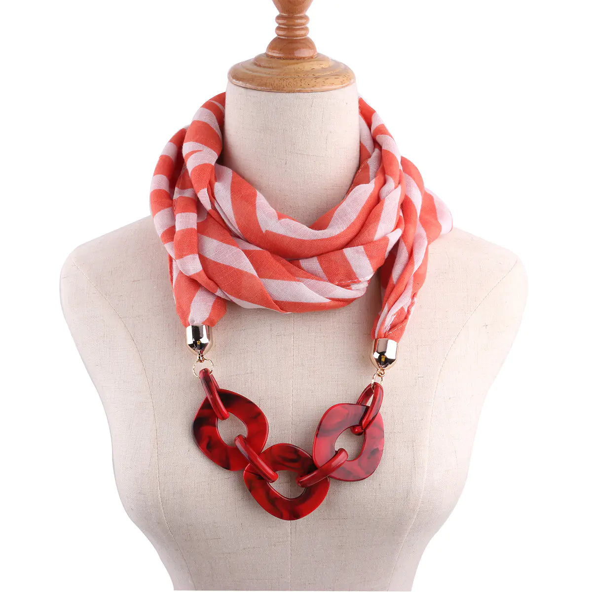 Chain Adorned Fashion Scarf
