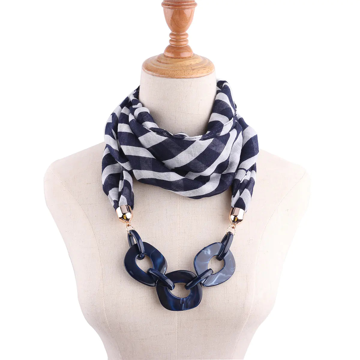 Chain Adorned Fashion Scarf