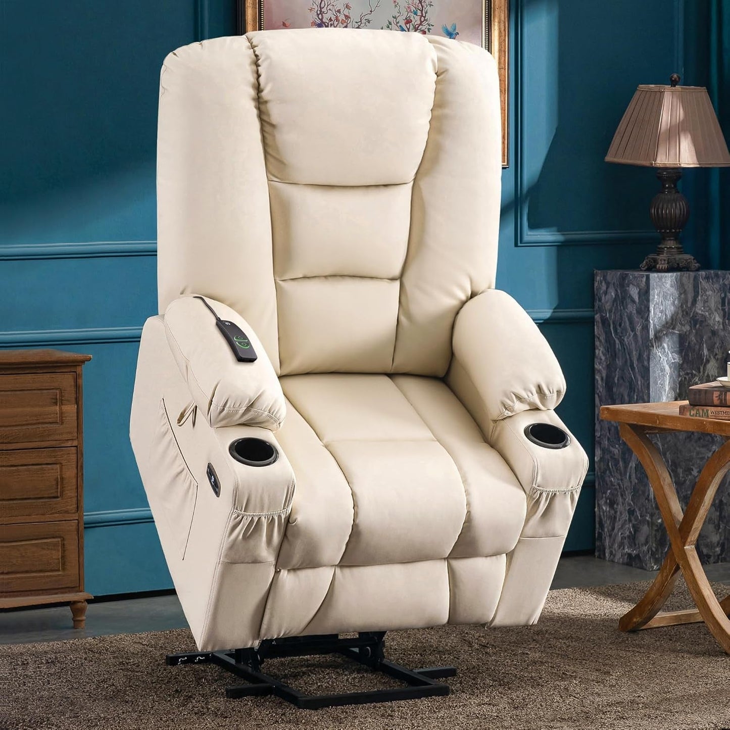 Large Power Lift Recliner Chair Sofa with Massage and Heat for Big and