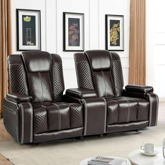 Recliner Chair Set of 2 Theater Seating with Massage & Heating
