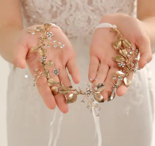 Elegant Leaf Lace Bridal Headband