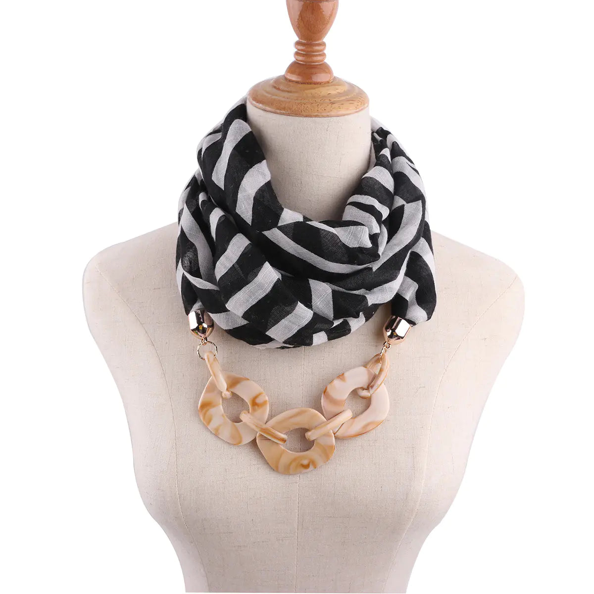 Chain Adorned Fashion Scarf